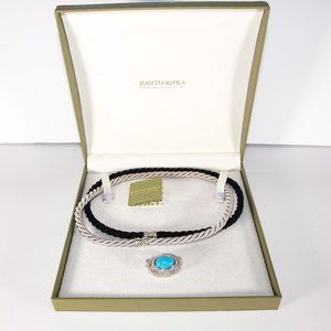 Judith Ripka Sterling Collection Turquoise/Diamonique(R) Pendant/ Interchangable